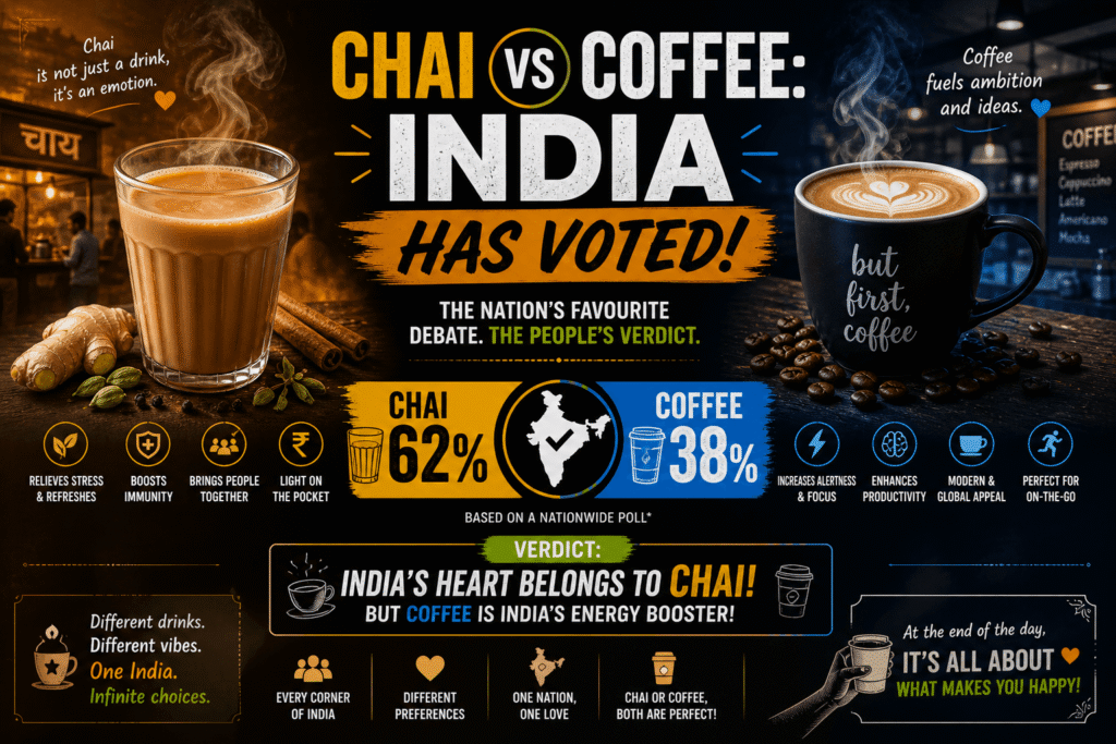 Chai vs Coffee India Has Voted chai vs coffee debate in India