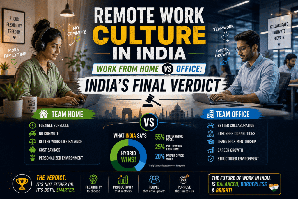 Remote Work Culture in India Work From Home vs Office India's Final Verdict